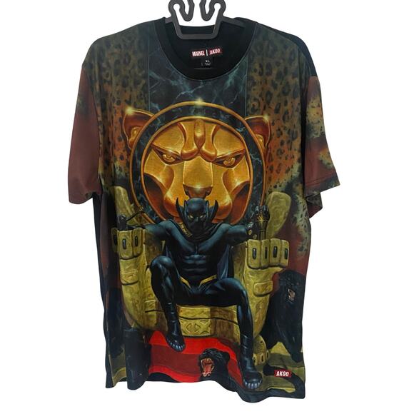 Marvel x Akoo 2020 Black Panther Large Print Shirt Size XL - Picture 1 of 5